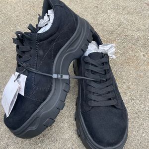 Zara Black Chunky Platform Sneaker Shoe